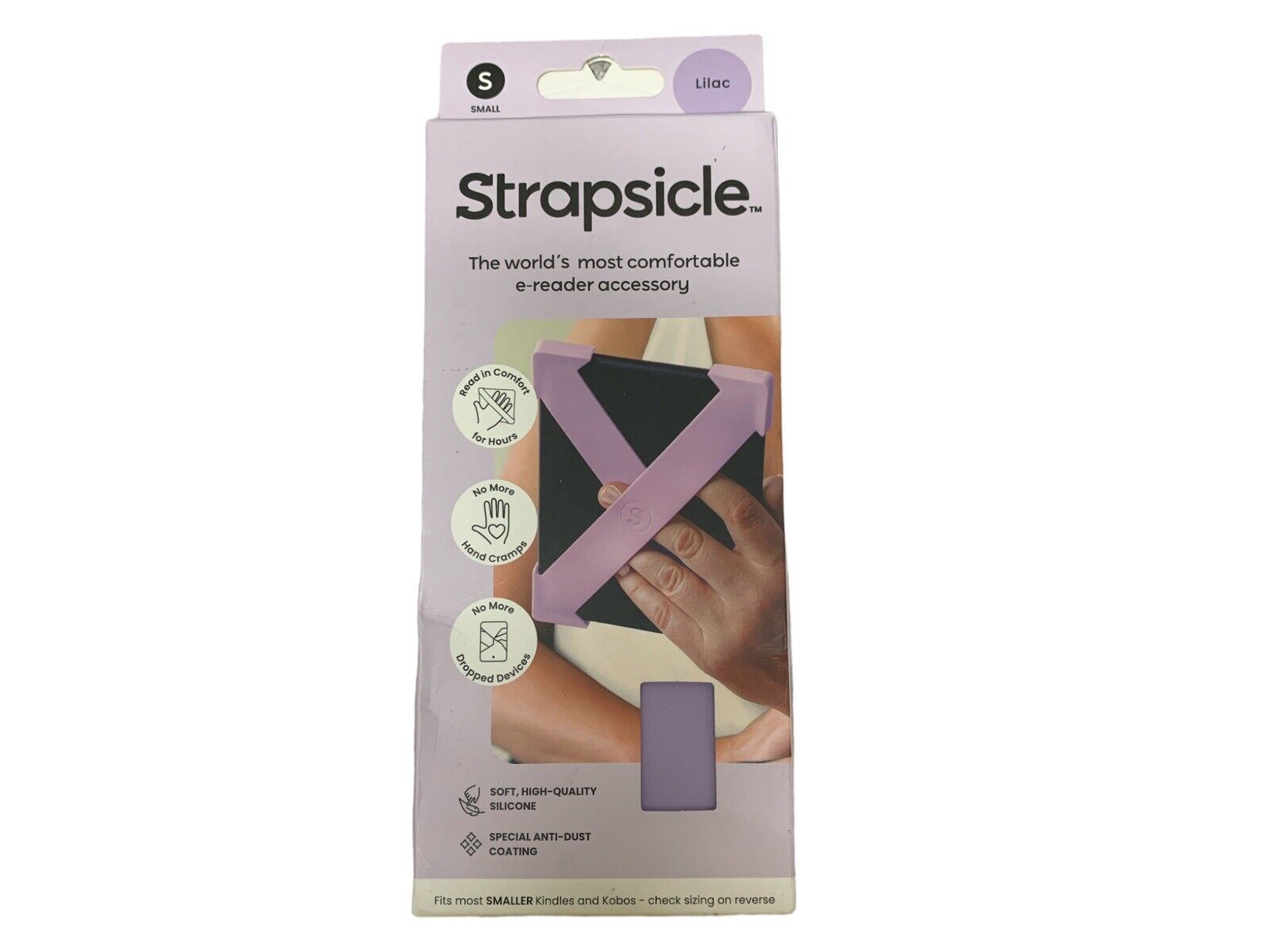 Strapsicle Set of Two Straps Handles Lilac Size Small Kindle KOBO Reader