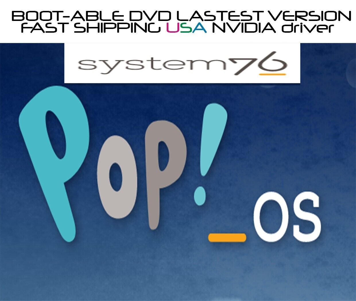 POP OS System 76 22.04 LTS NVidia/Intel DVD SET #1 Seller SAME DAY SHIPPING USA
