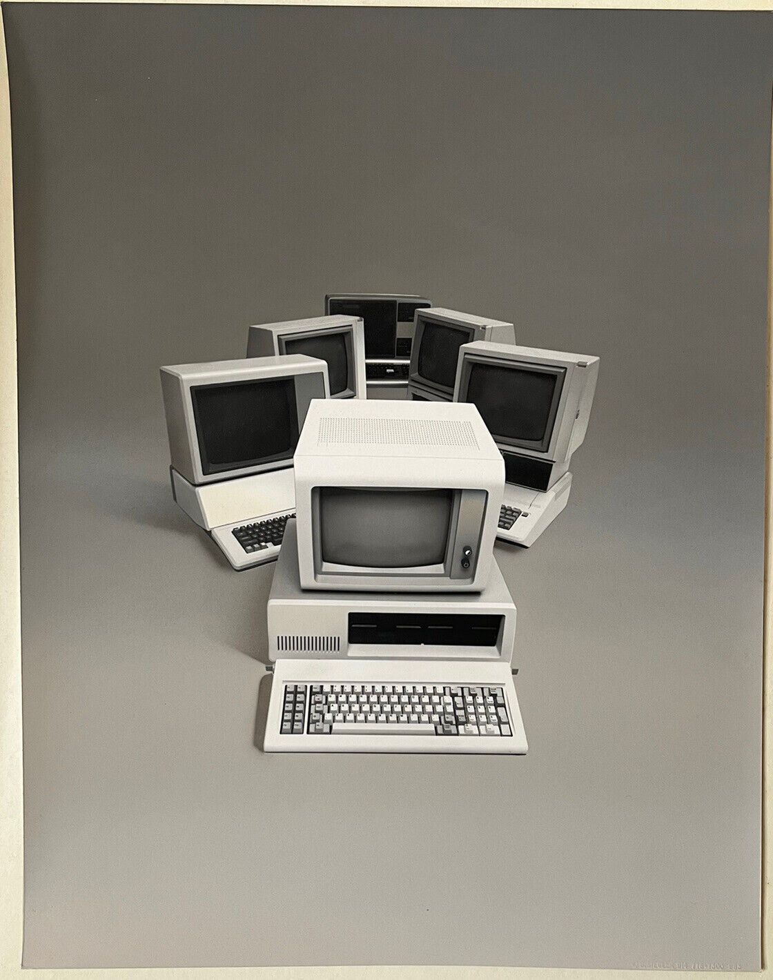 vintage IBM black and white 11” x 14” photograph of computers