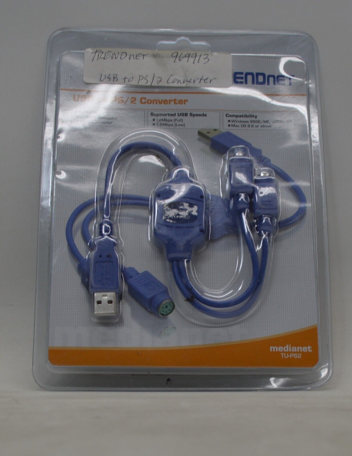TRENDnet TU-PS2 Medianet USB to PS/2 Converter *New Unused*