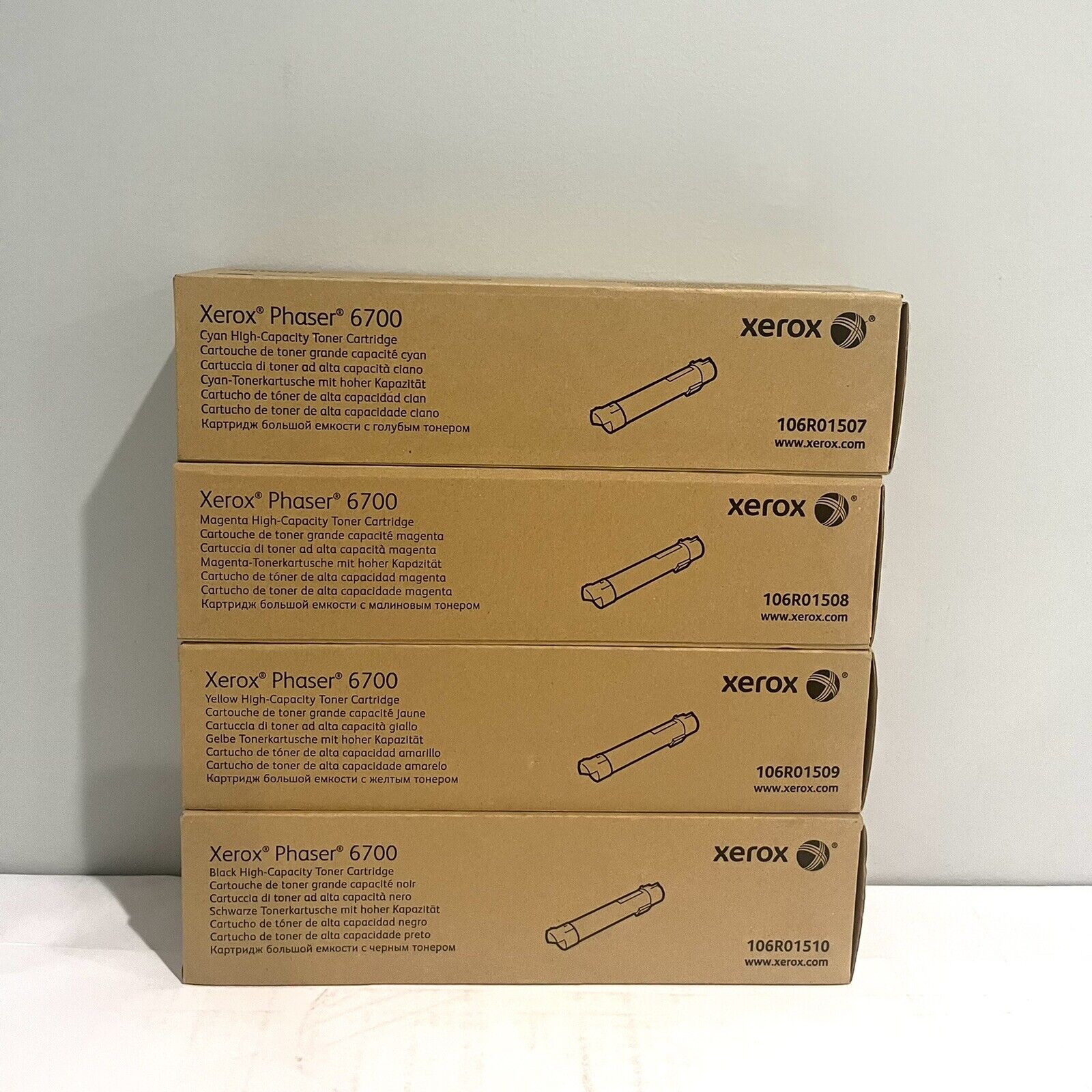 Xerox Phaser 6700 High Capacity Toner Cartridge Set B,C,Y,M,  - NEW