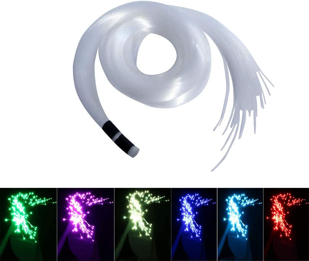 PMMA END Glow Fiber Optic Light Cable 100Pcs Ф0.03In(0.75Mm) 6.5Ft/2M for LED St