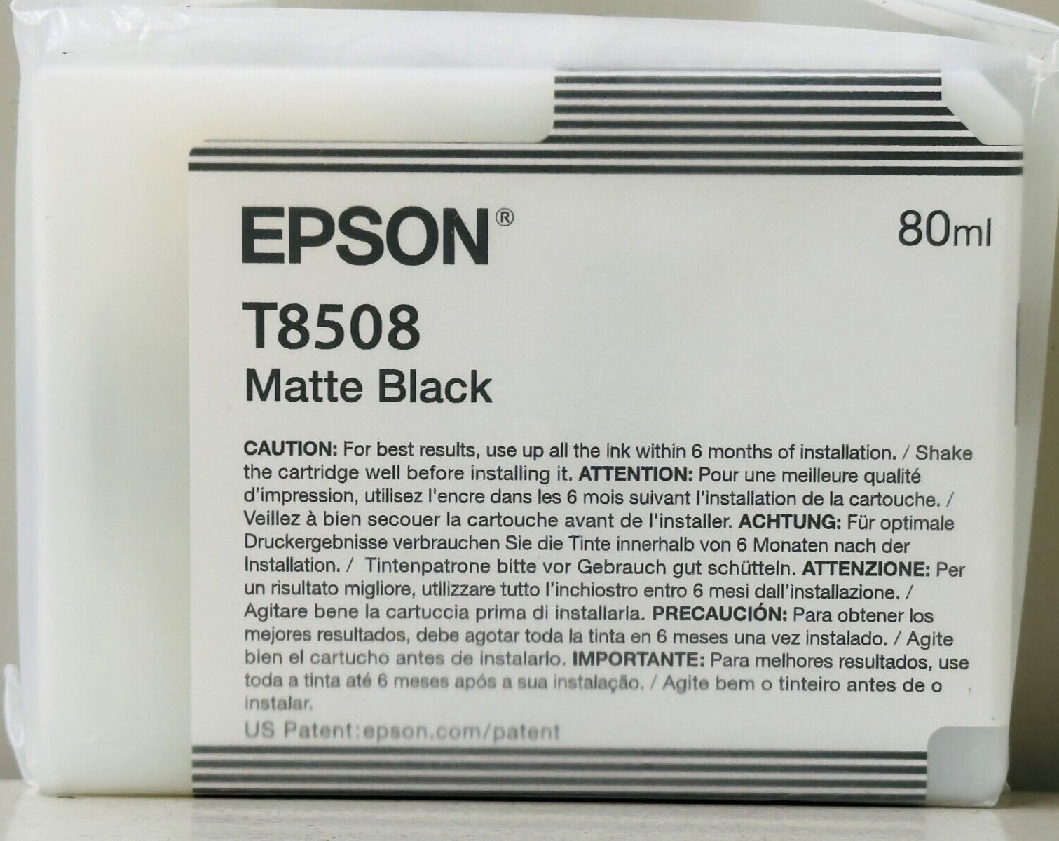 New Genuine Epson T8508 Matte Black Ink Tank Bag SureColor P800 Inkjet