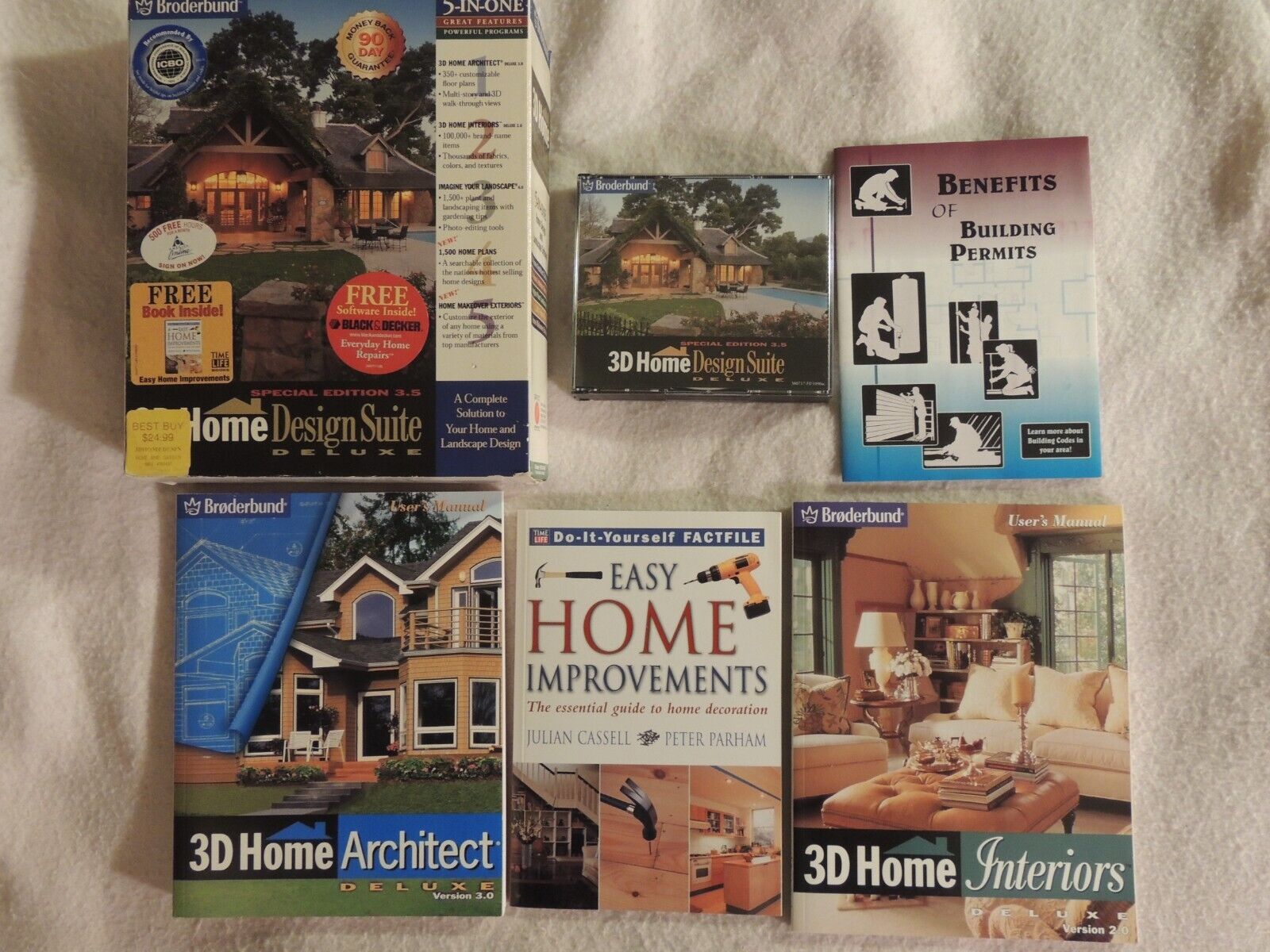 Broderbund 3D Home Design Suite Deluxe 3.5 Home Design & Landscape Software 6 CD
