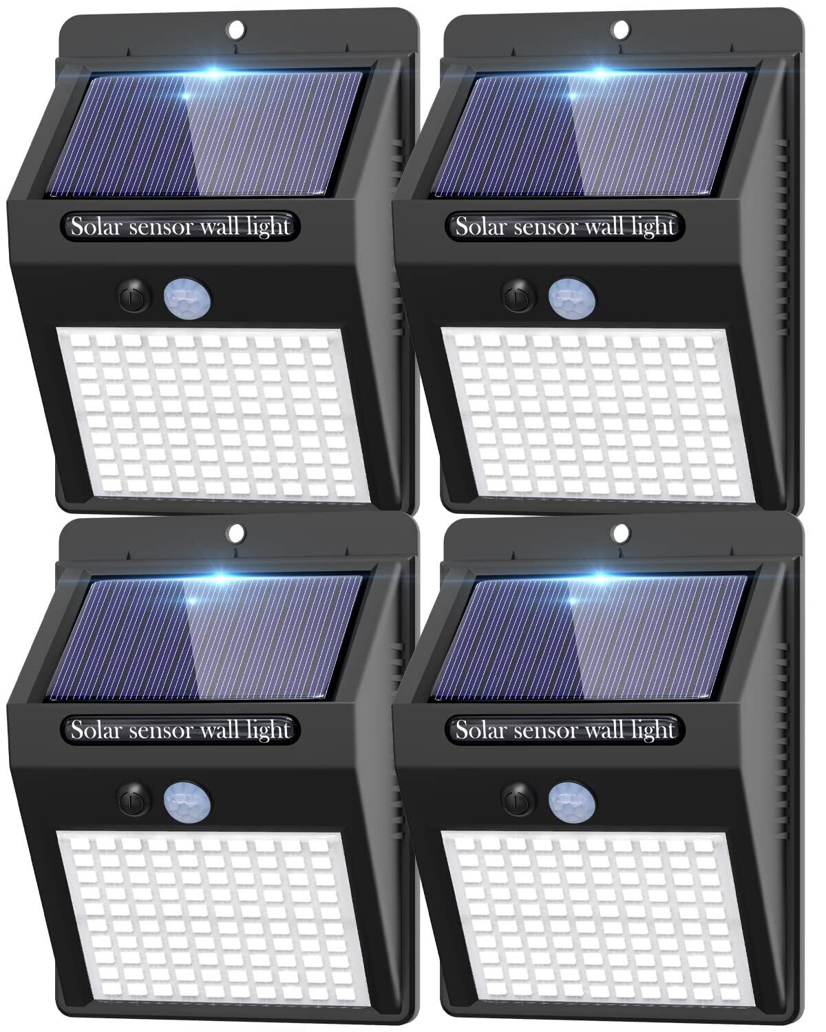 4 Pack Solar Motion Lights 100LED, Waterproof IP65 for Outdoor Spaces