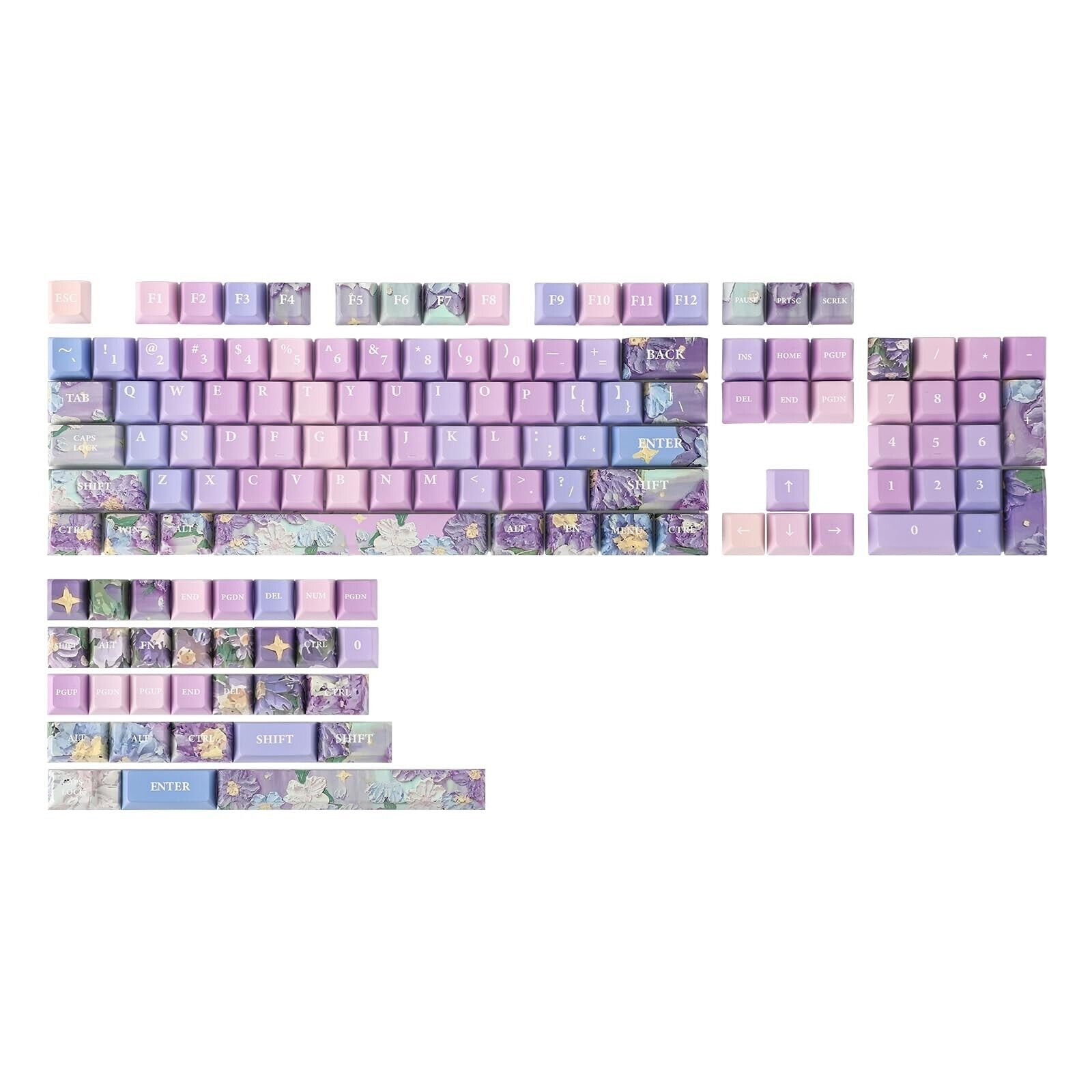 KiiBOOM Violet Cherry Profile Keycaps Set, 133 Keys PBT Custom Keycaps for AN...