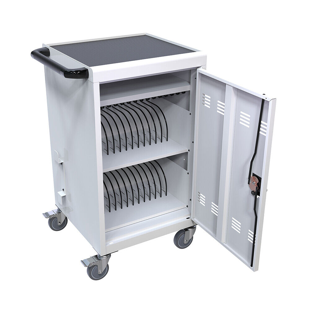 32 Device Mobile Charging And Storage Cart For Ipads Chromebooks And Laptop Comp