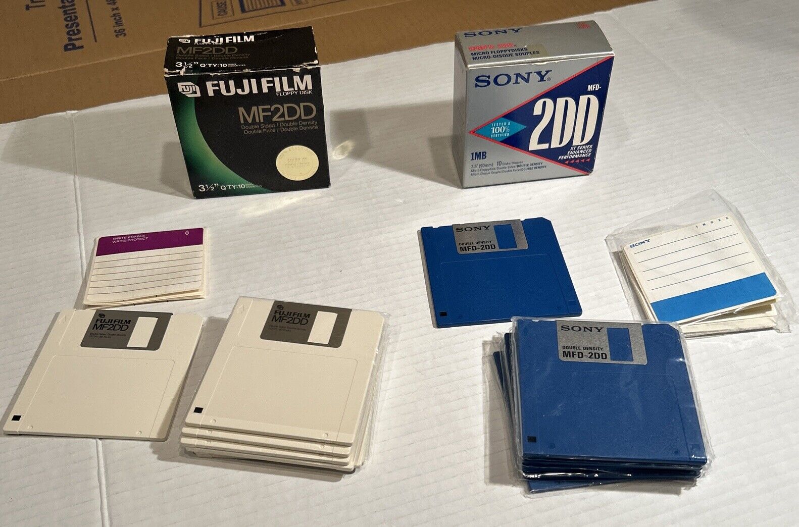 6 New Sony MFD-2DD Fuji Film MF2DD Floppy disk Double Sided 3.5” Micro
