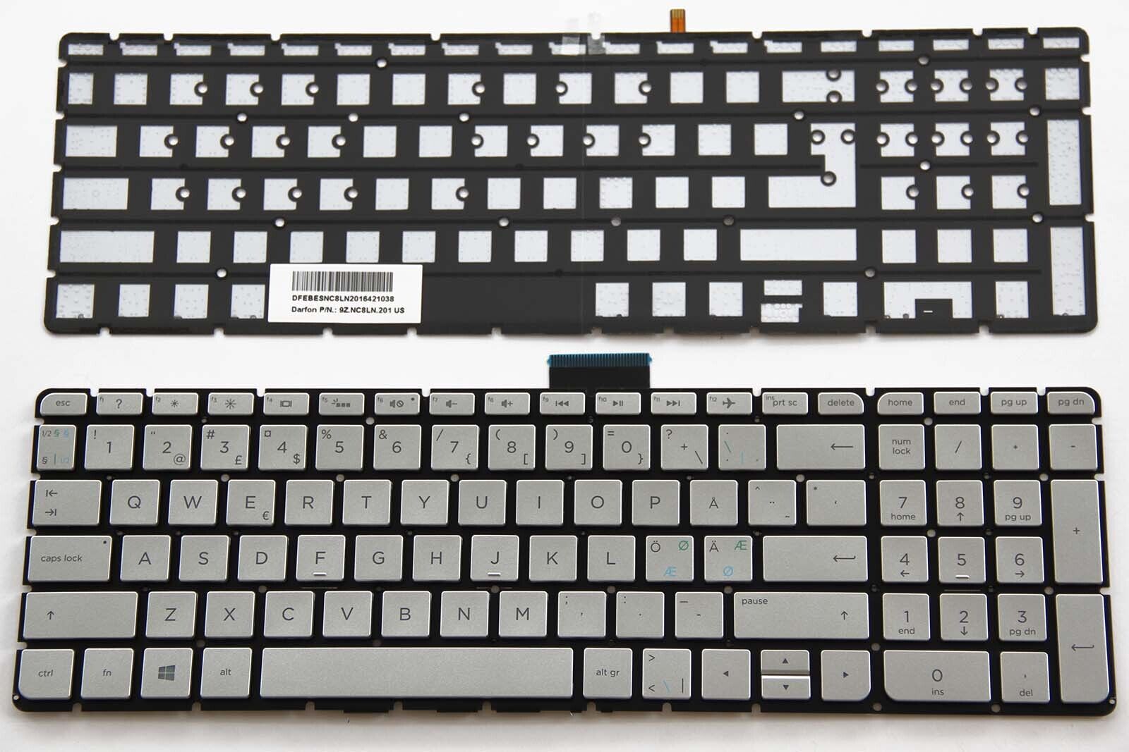 For HP Pavilion 15-ab 15-bc 15-aw 15-aq 15-ar 17-ab m7-n Keyboard Nordic Backlit