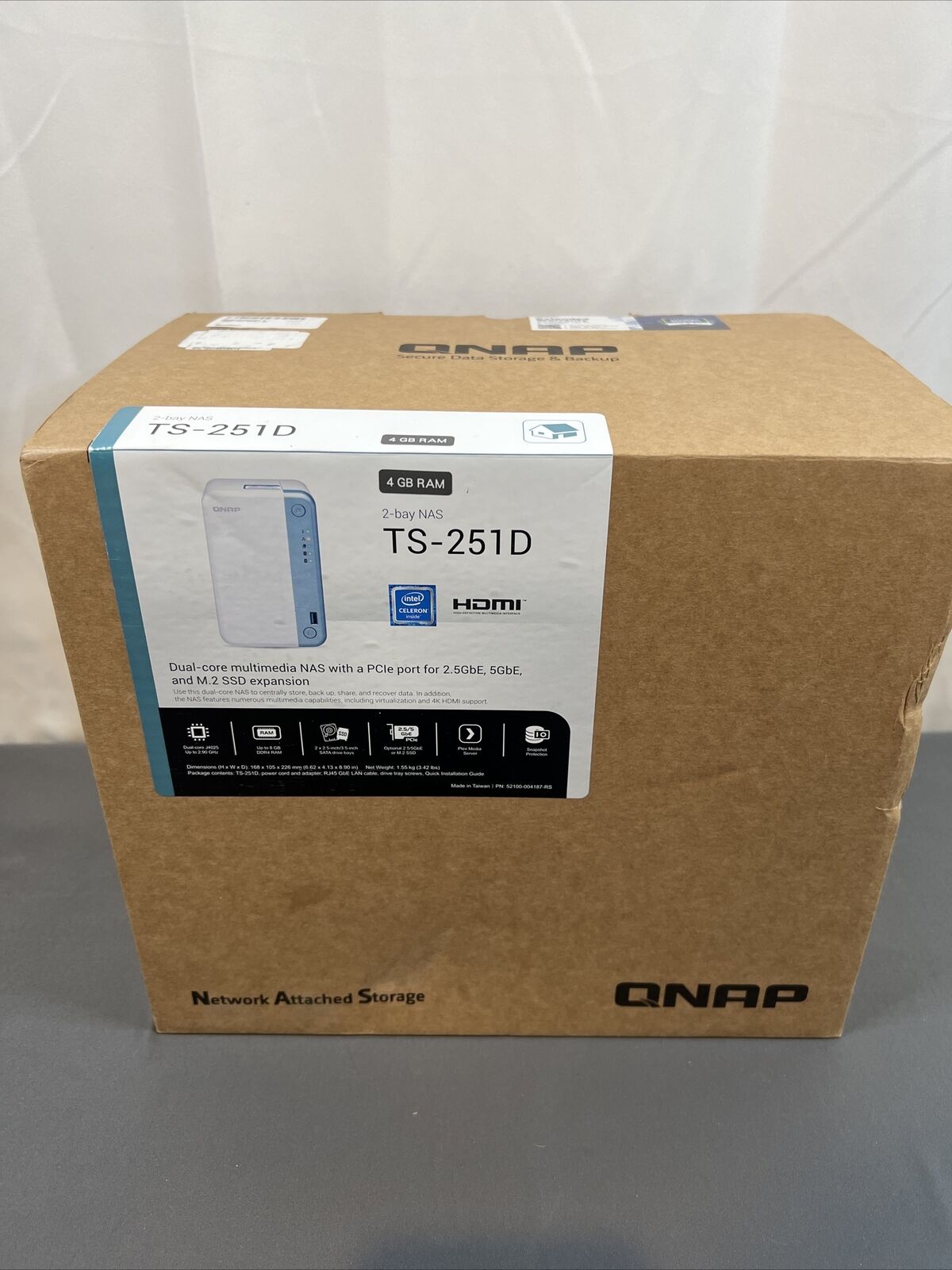 NEW QNAP TS-251D 4GB 2-Bay Home NAS Dual-core J4025