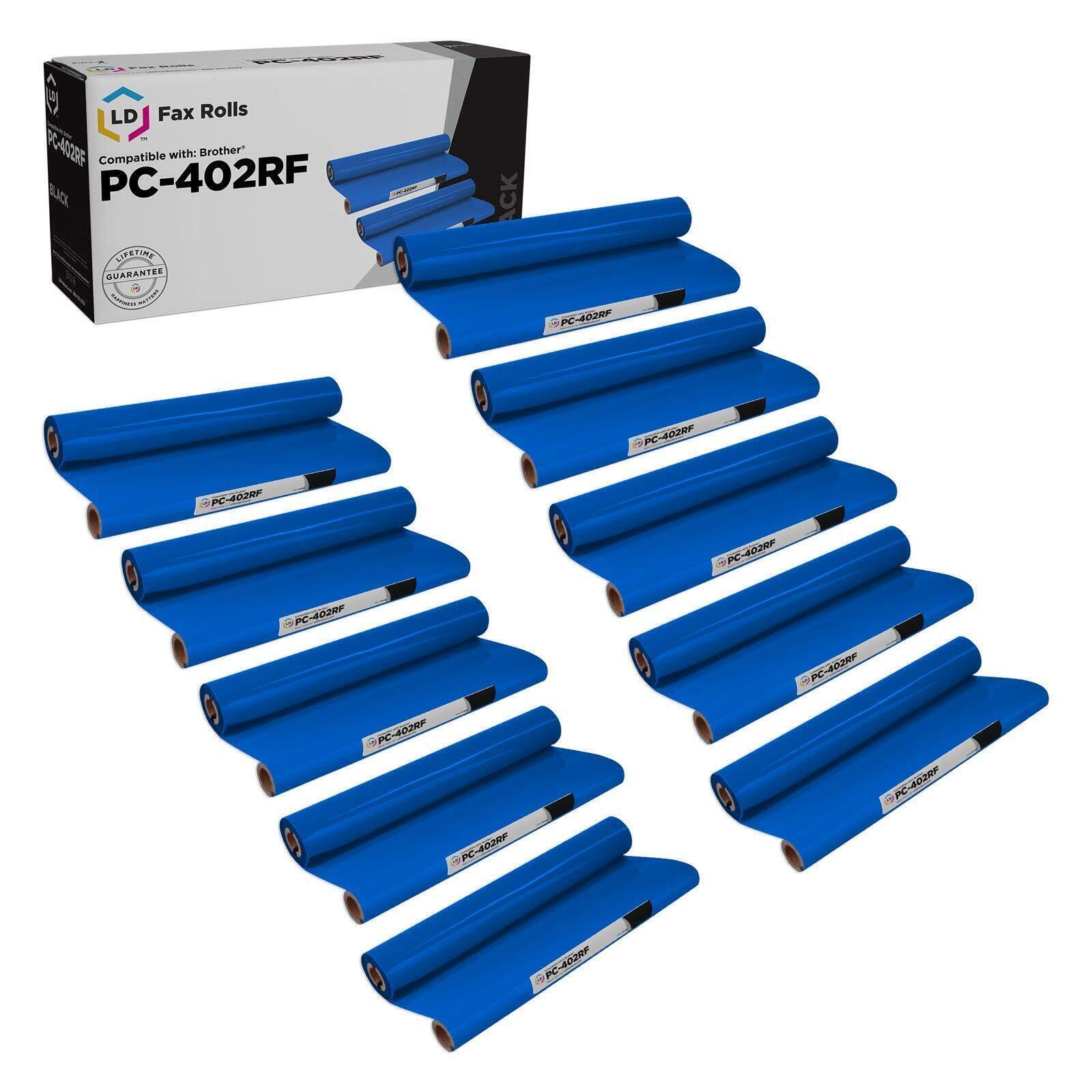 Compatible Brother PC402 Set of 10 Thermal Fax Ribbon Refill Rolls