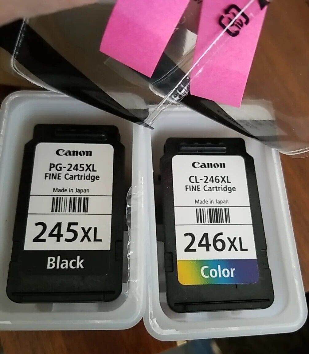 Empty XL Canon Ink Combo Pack PG 245 & CL 246 Fine w/Photo Paper, BLACK & COLOR