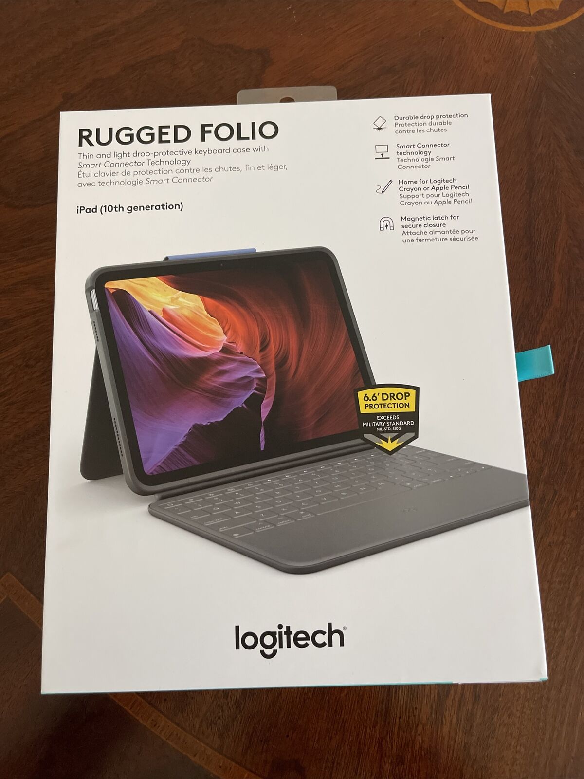 Logitech Rugged Folio Keyboard Case for Apple iPad (10th Gen) - Oxford Gray