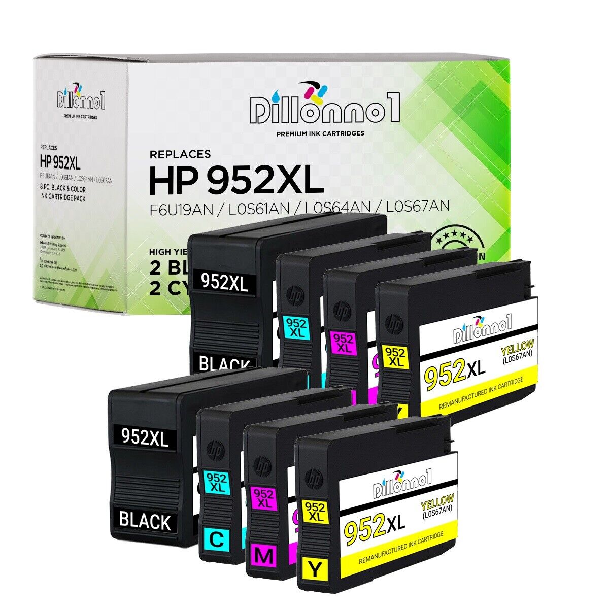 8PK for HP 952XL 952 Ink for Officejet Pro 7740 8210 8216 8218 8710 8714 8715 