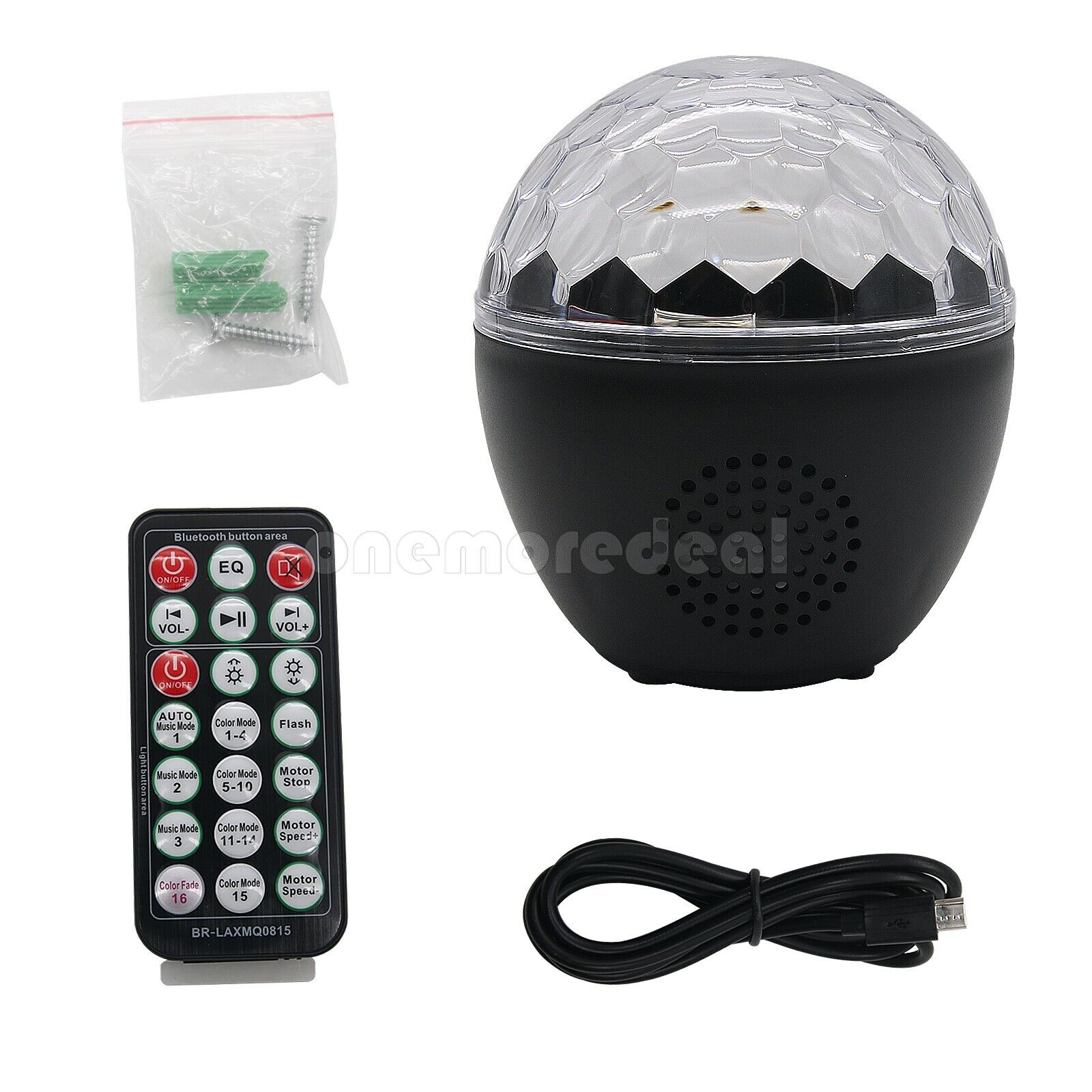 USB 5V 16-Color LED Stage Light Bluetooth Speaker Crystal Magic Ball Light RC UK