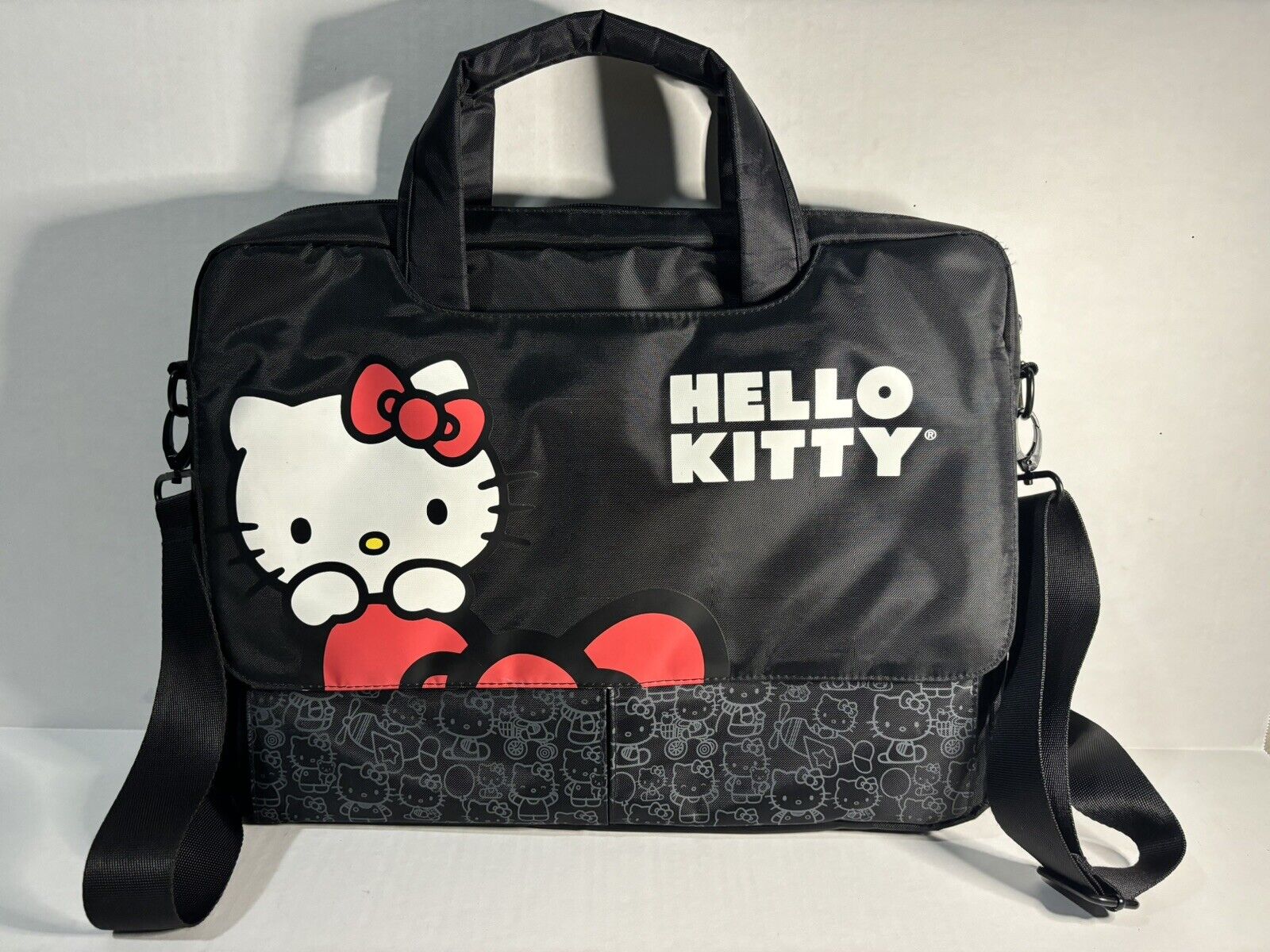 Hello Kitty Black Laptop Computer Messenger Bag 15” Travel Case CUTE