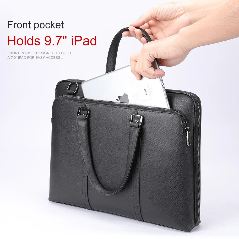 Marrant men\'s business classic black briefcase leather briefcase laptop bags .