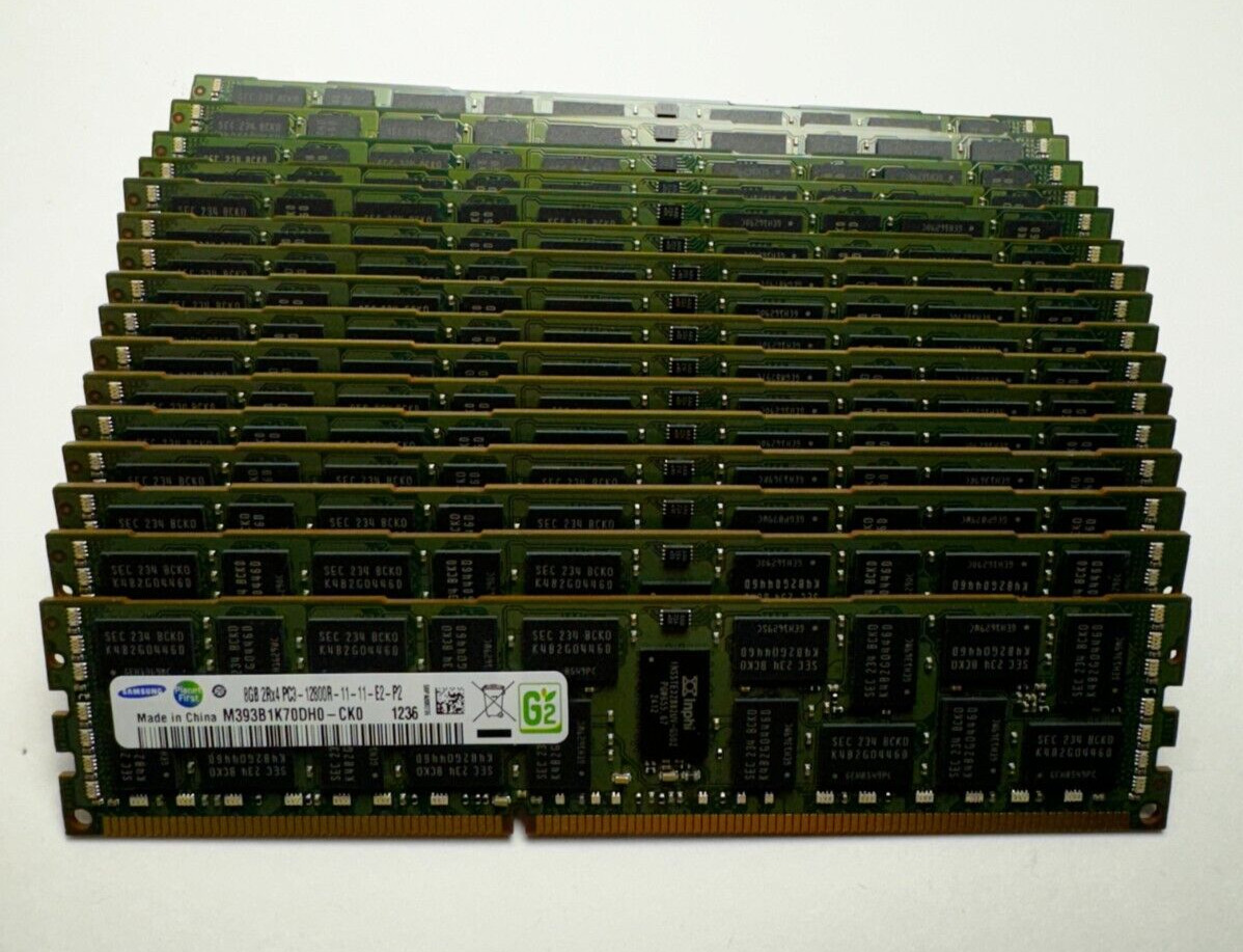 Samsung 128GB 16x 8GB PC3-10600R ECC Server Memory RAM M393B1K70DH0-CK0