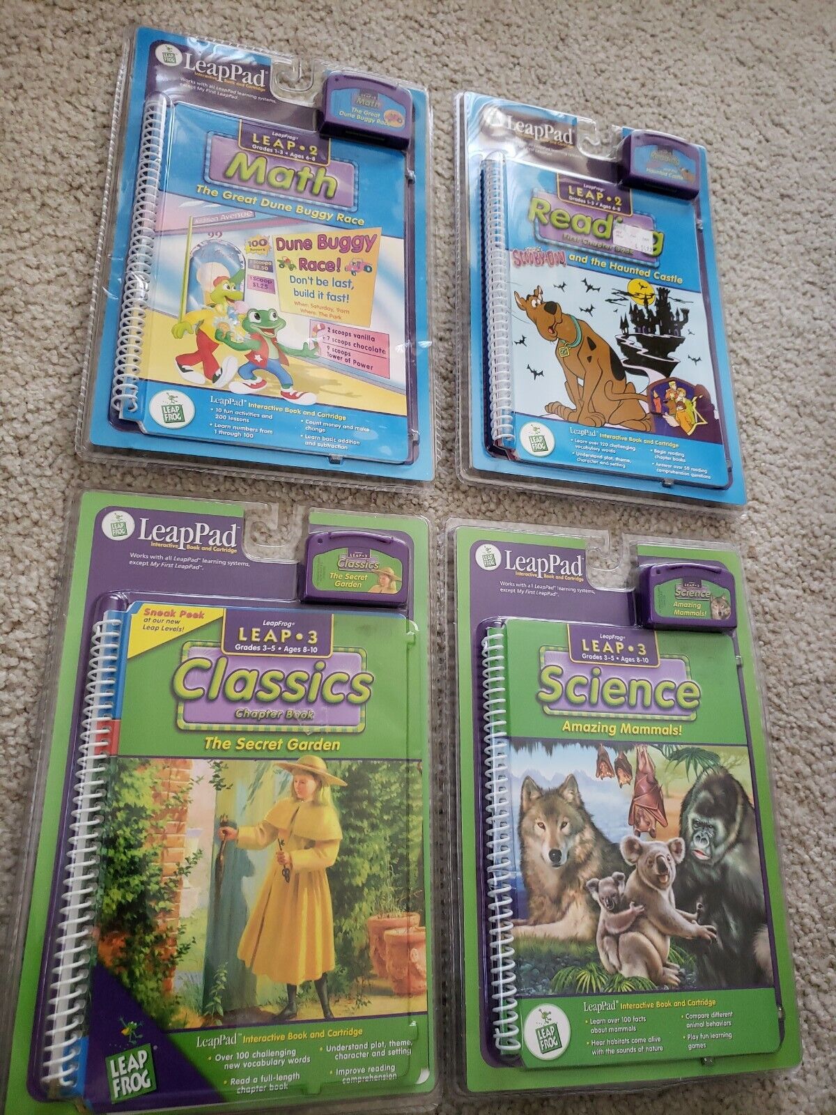 Lot of 5 Leap Frog leap Pad Interactive Cartridges Math, Science + more Sealed 