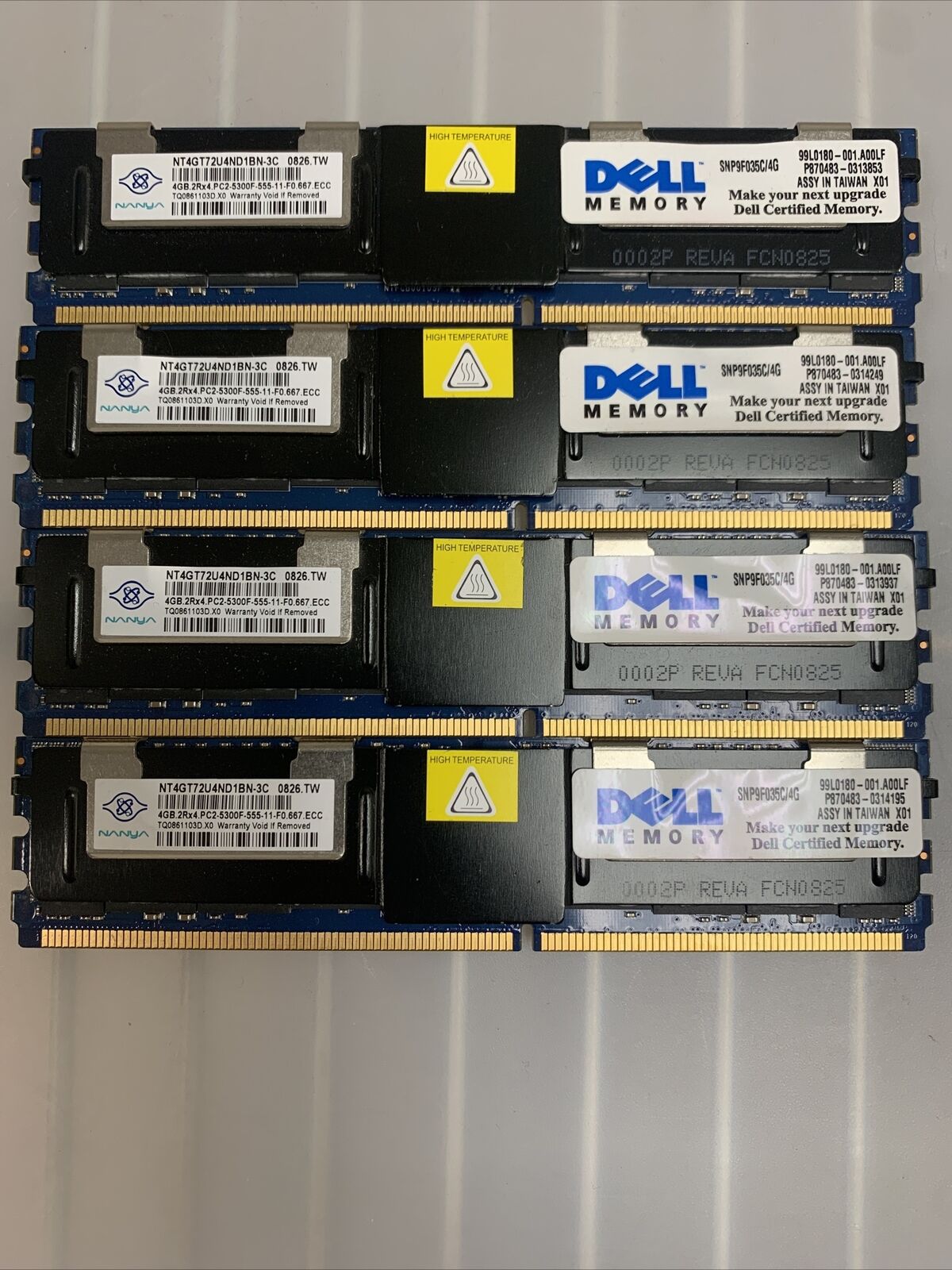 LOT Of 4x DELL Original 4GB ECC Server Memory RAM PowerEdge 1950 SNP9F035C/4G