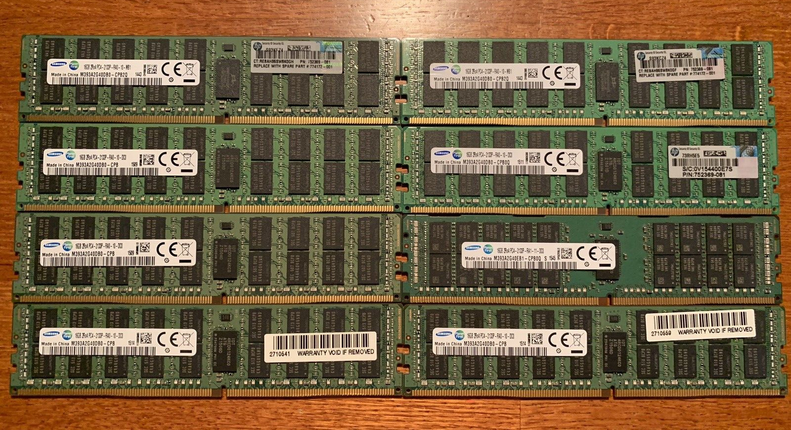 Lot of 8 Sticks 16GB (128GB) PC4-2133P ECC REG Server RAM Memory Samsung Hynix