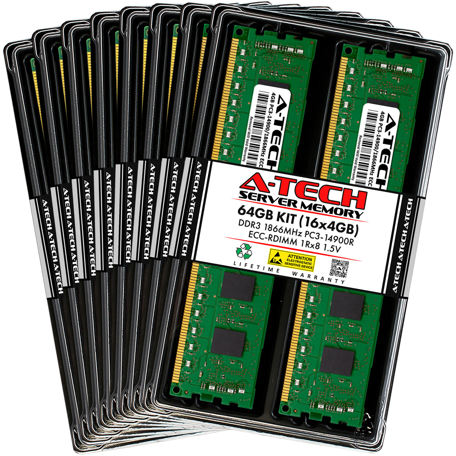 64GB 16x 4GB PC3-14900R RDIMM ASUS Z9PH-D16/QDR Memory RAM