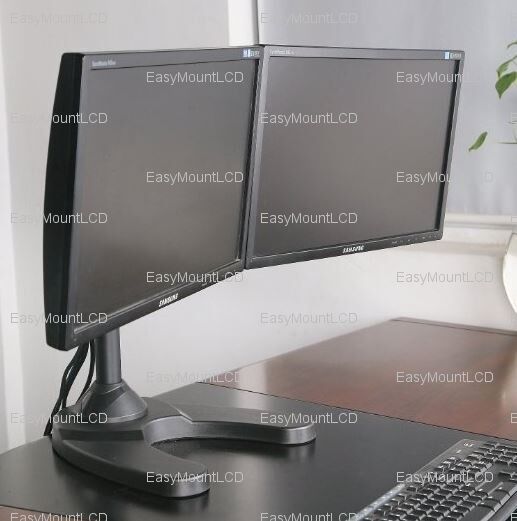 EZM Deluxe Dual LCD Monitor Mount Stand Free Standing - Up to 28\