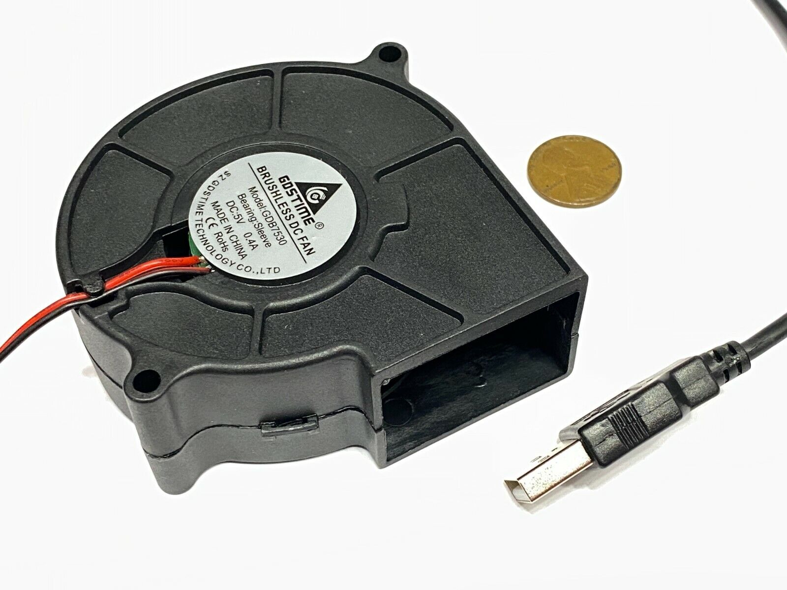 USB 5v Blower fan large 7530 75mm 7cm Cooling 2Pin Centrifugal