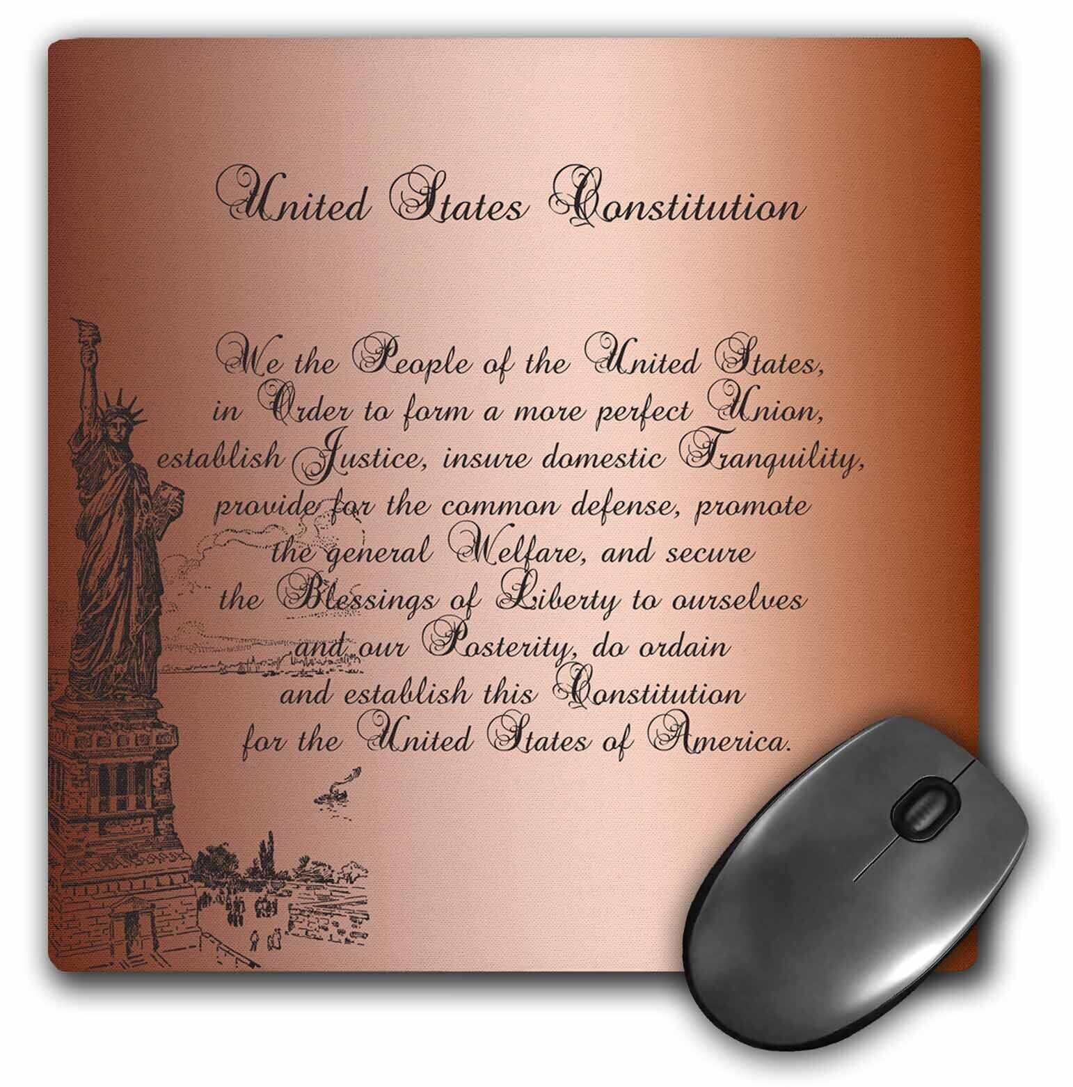 3dRose We the People Statue of Liberty US Constitution Vintage Art MousePad