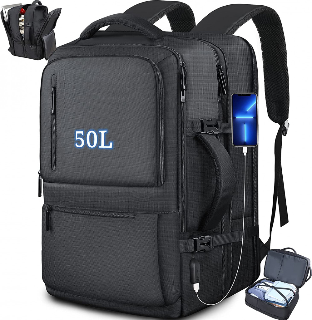 50L Carry on Backpack, 18 inch Extra Large Travel Laptop Backpack,... 