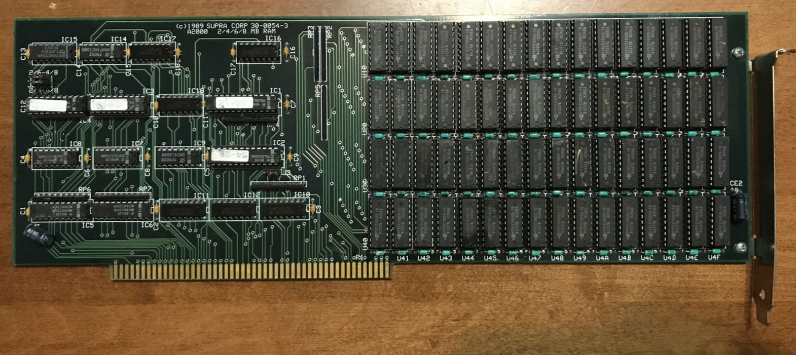 SUPRA CORP 30-0054-3 A2000 RAM 2/4/6/8 MB RAM FULL COMMODORE AMIGA 2000