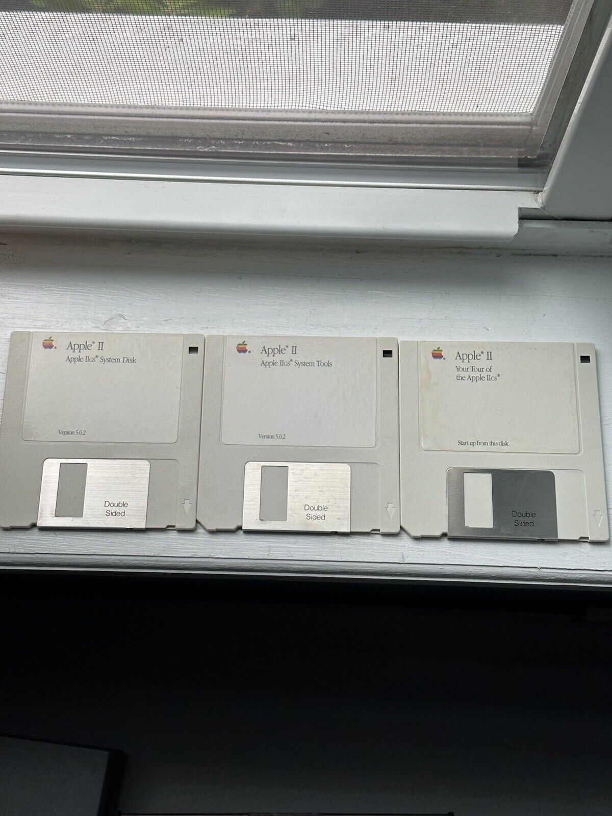3 Apple IIGS System Disks Tour, System 5.0.2, System Tools 3.5 Inch DS Floppy