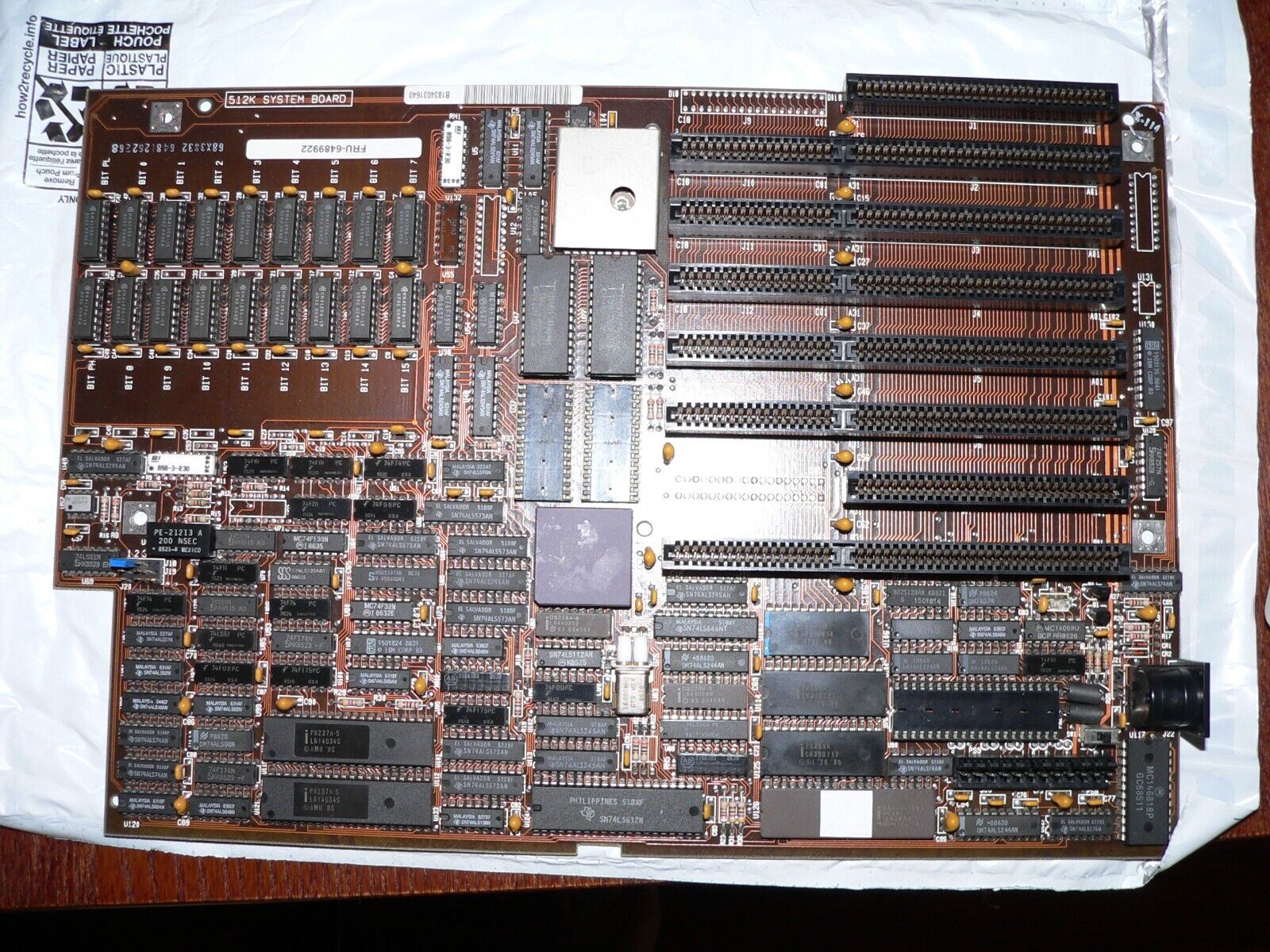 Vintage 5170 IBM 6489922 AT Motherboard Intel 8MHz CPU 512KB System Board TESTED