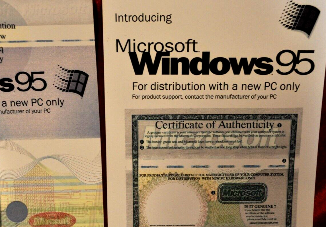 Windows 95 3 Installs Manual Cover Windows 95 USB with Extra Numbers