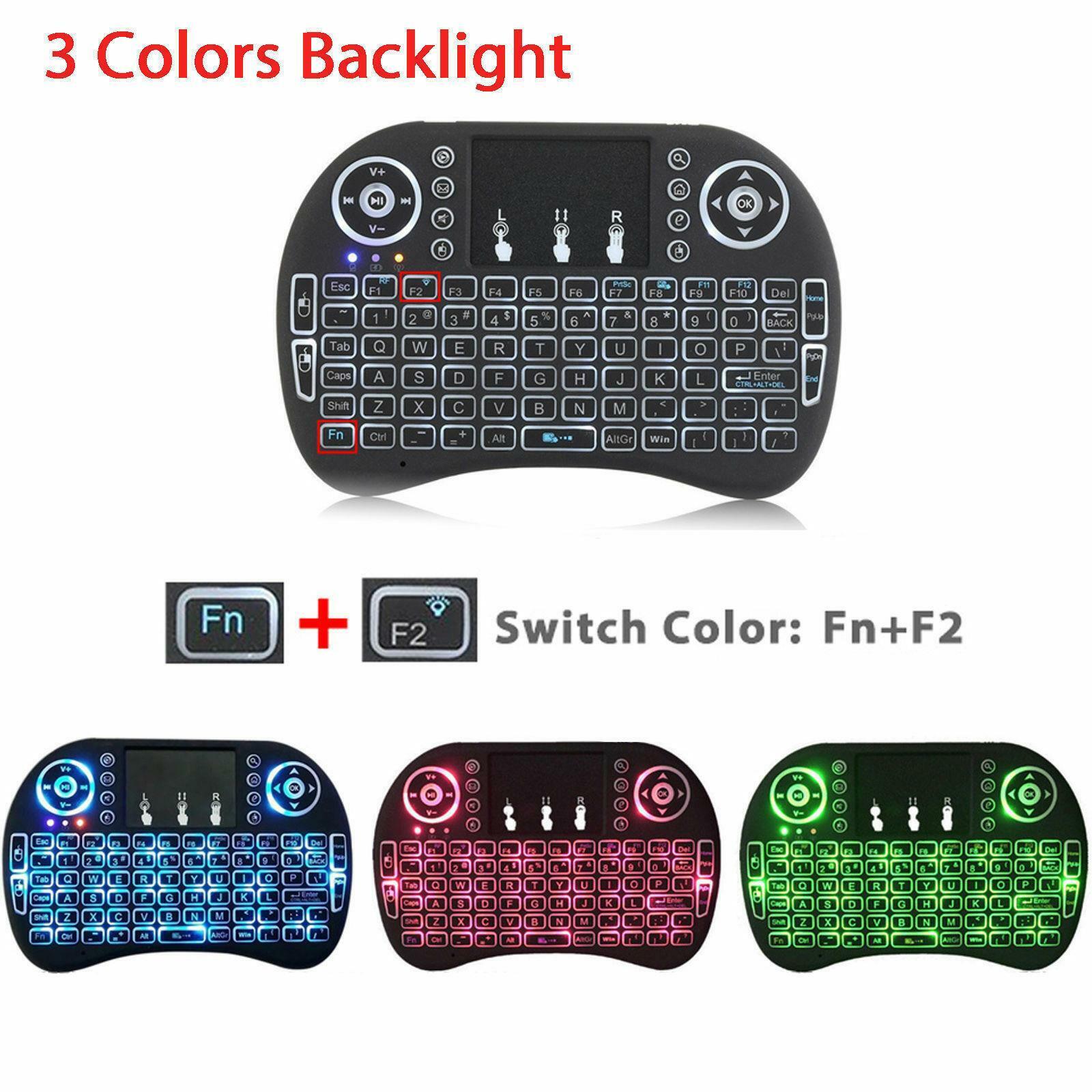 2.4G Backlit Wireless Keyboard Touchpad Rechargeable for Smart TV Android PC