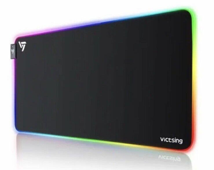 VictSing gaming mouse pad large anti-slip mat RGB lights PC247A 80cm 40cm black