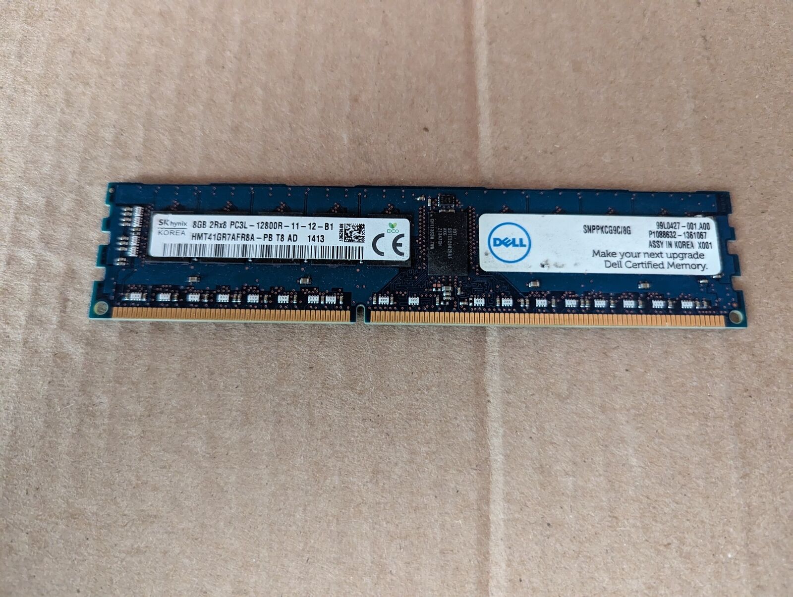 HYNIX 8GB 2RX8 PC3L-12800R DDR3-1600 ECC REGISTERED 1.35V RDIMM ZZ4-2(16)