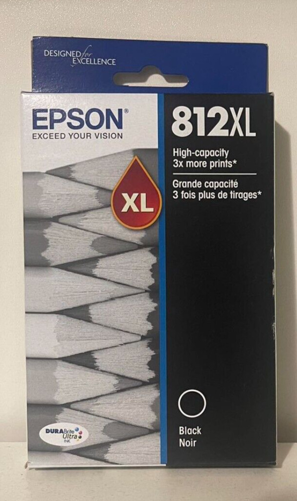 Epson T812XL120-S 812XL High-Capacity Ink Cartridge Black Dated 2026