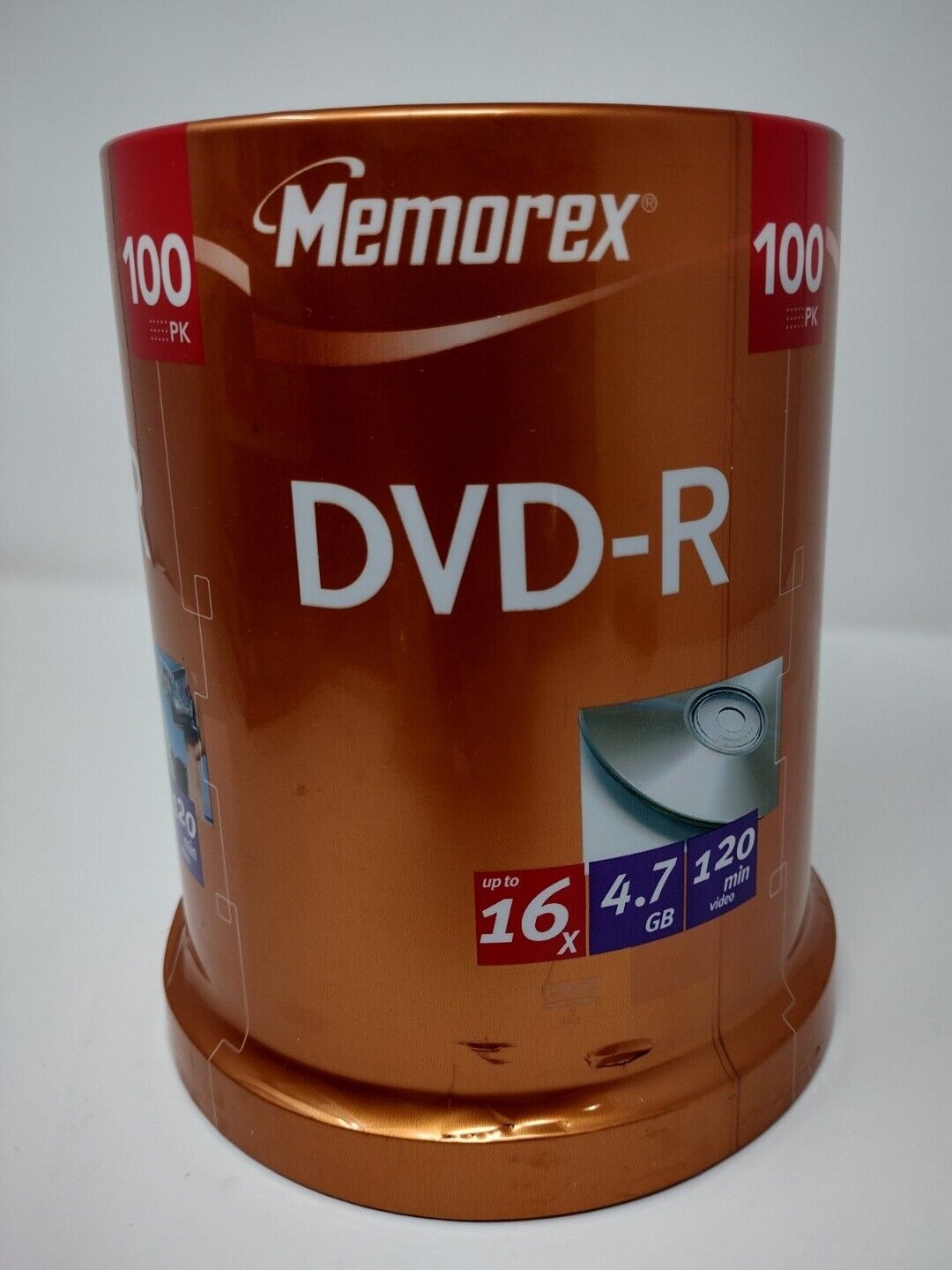 Memorex DVD-R 100 Pack 4.7 GB Up To 16X Speed NEW SEALED Recordable Blank Discs
