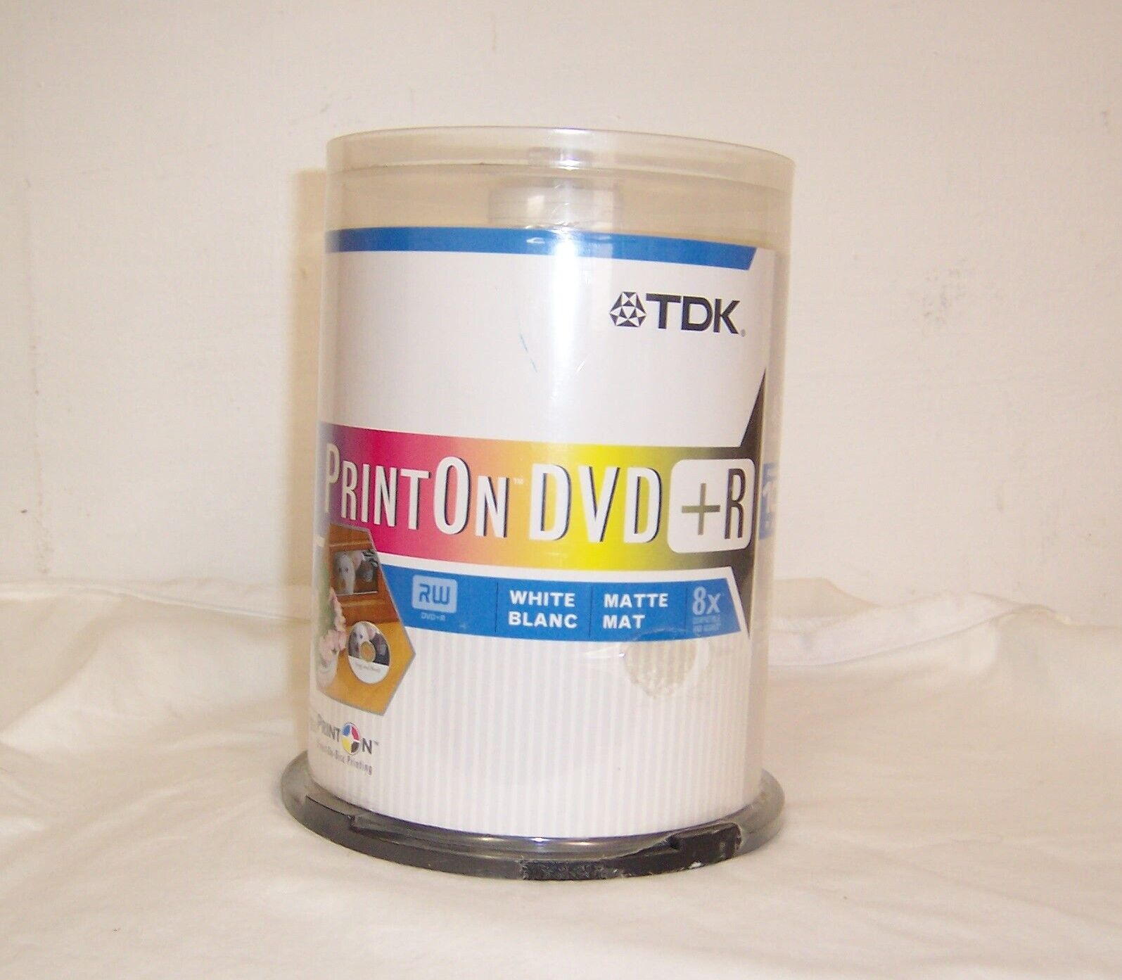NEW TDK PRINT ON DVD + R MATTE WHITE 8X 4.7 GB 2 HOUR RECORDABLE DISC 100 PACK