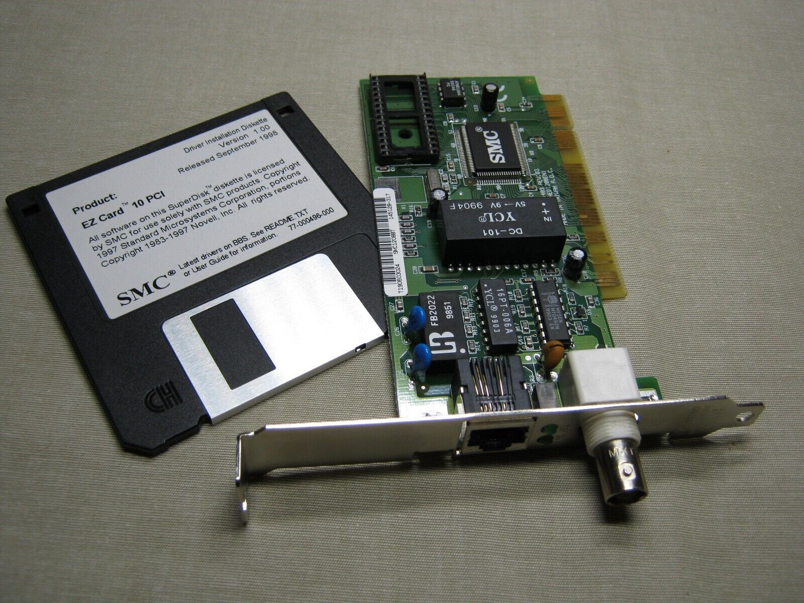 SMC12088T RJ-45 AND COAX PCI NETWORK CARD and EZ CARD 10 PCI DRIVER  FLOPPY