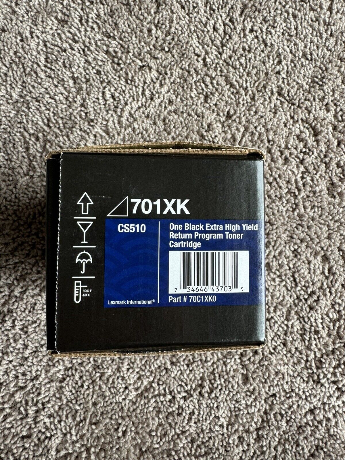 70C1XK0 Original OEM Lexmark 701XK Toner, Black Extra High Yield Genuine Sealed