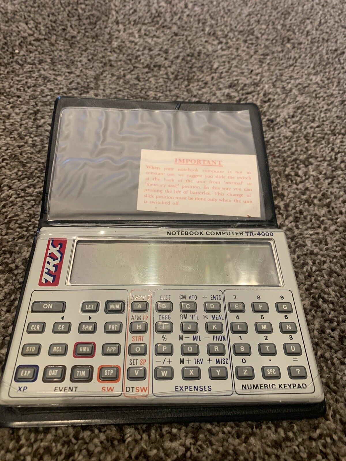 Vintage Rare TR 4000 43 Keys TRX Industries Notebook Computer In Case