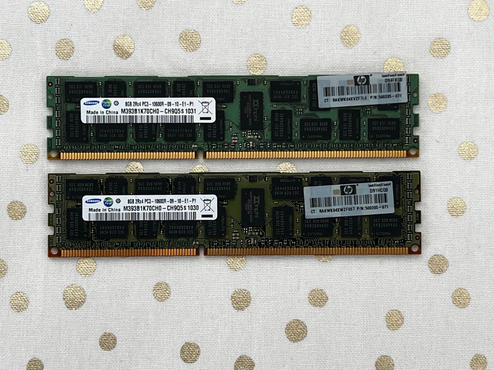 Samsung 8GB 2Rx4 PC3-10600R DDR3 1333MHz  ECC Server Memory RAM (2 Sticks)