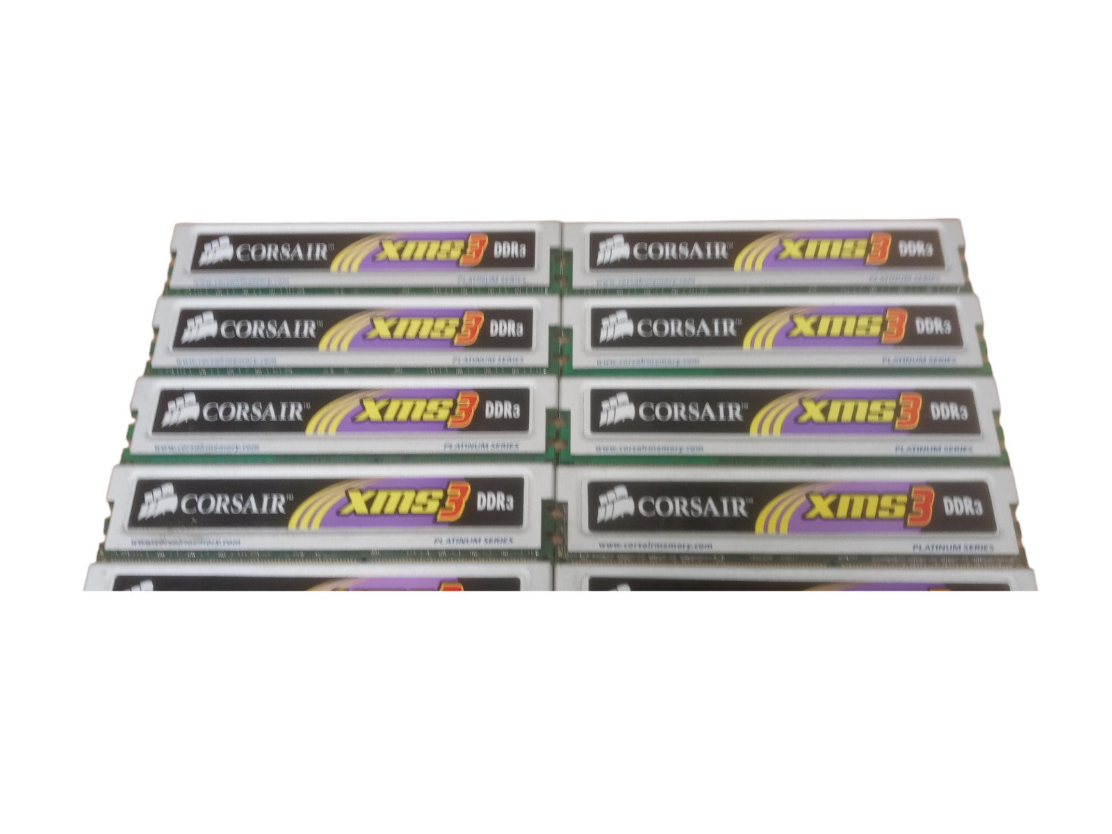 Mixed Lot Of 10 Corsair 20GB (10x2GB) DDR3 PC3-10600 Desktop Memory Ram Tested