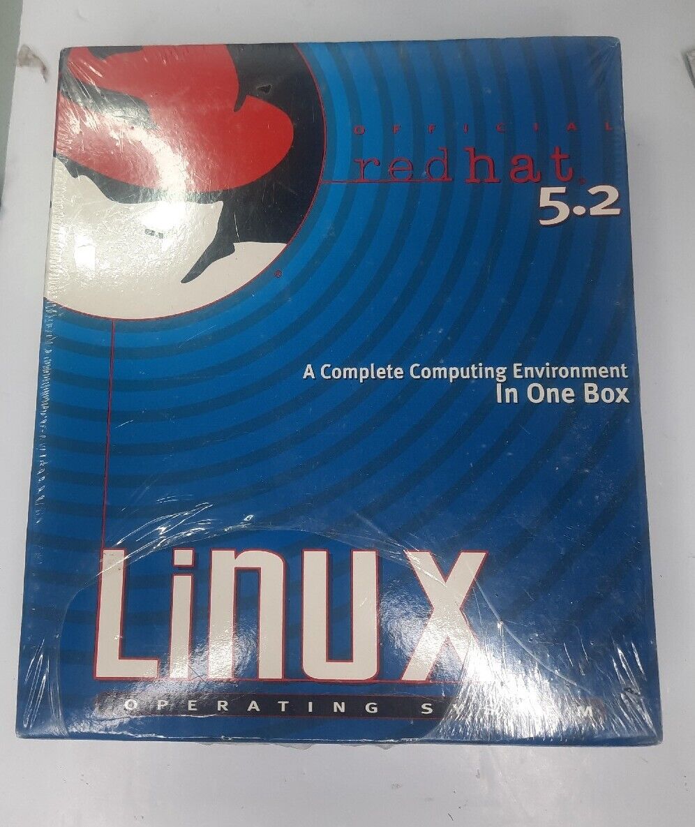 Official Redhat Linux 5.2 Operating System Big Box Vintage Red Hat Software OS
