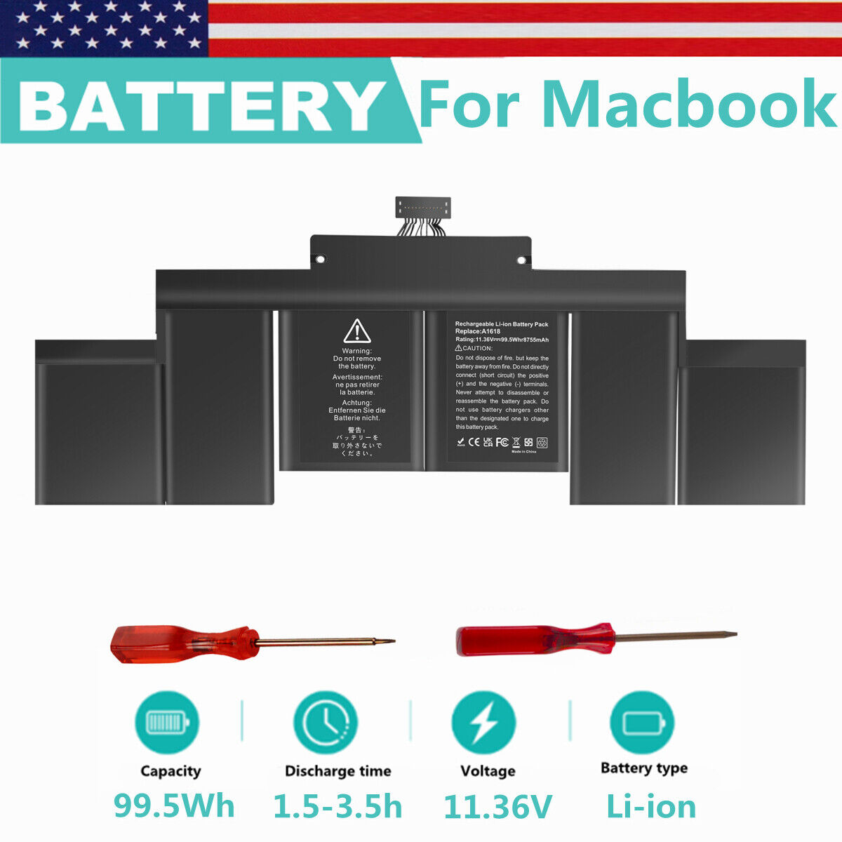 Battery for Apple Mid 2015 MacBook Pro 15\