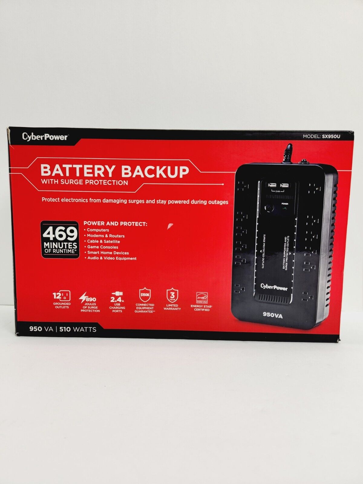 CyberPower SX950U 950VA / 510W PC Battery Backup