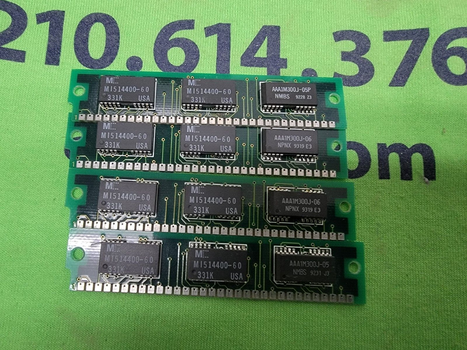4MB (4 x 1MB) 30 Pin Simms 60ns (3 Chip) - Matched Sets - Total of 4 - 4MB