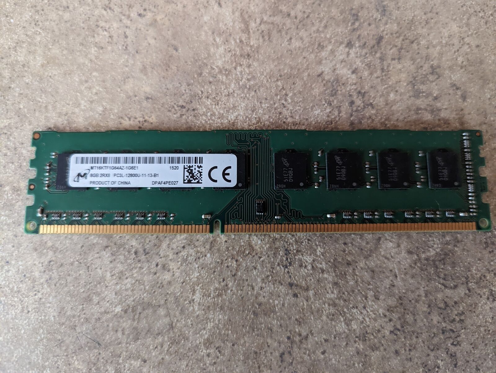 MICRON 8GB 2RX8 PC3-12800 DDR3 MEMORY RAM MT16KTF1G64AZ-1G6E1 L7-6(7)